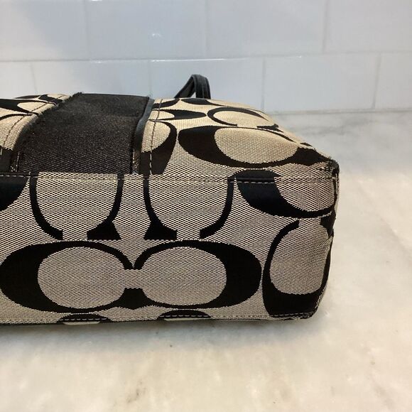 Coach Jacquard Signature Logo Striped Tote - Picture 8 of 16